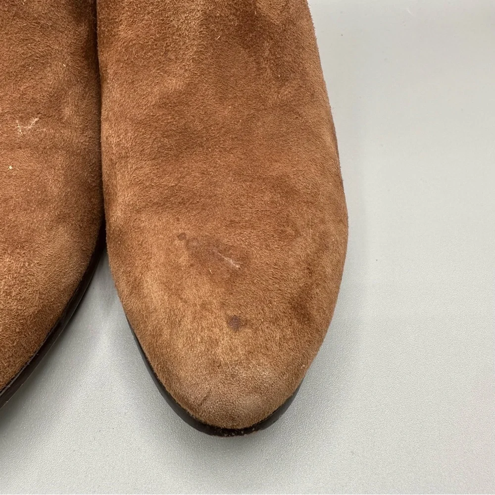 Sam Edelman Reesa Brown Suede Pointed Toe Block Heel Chelsea Boot Size 6.5